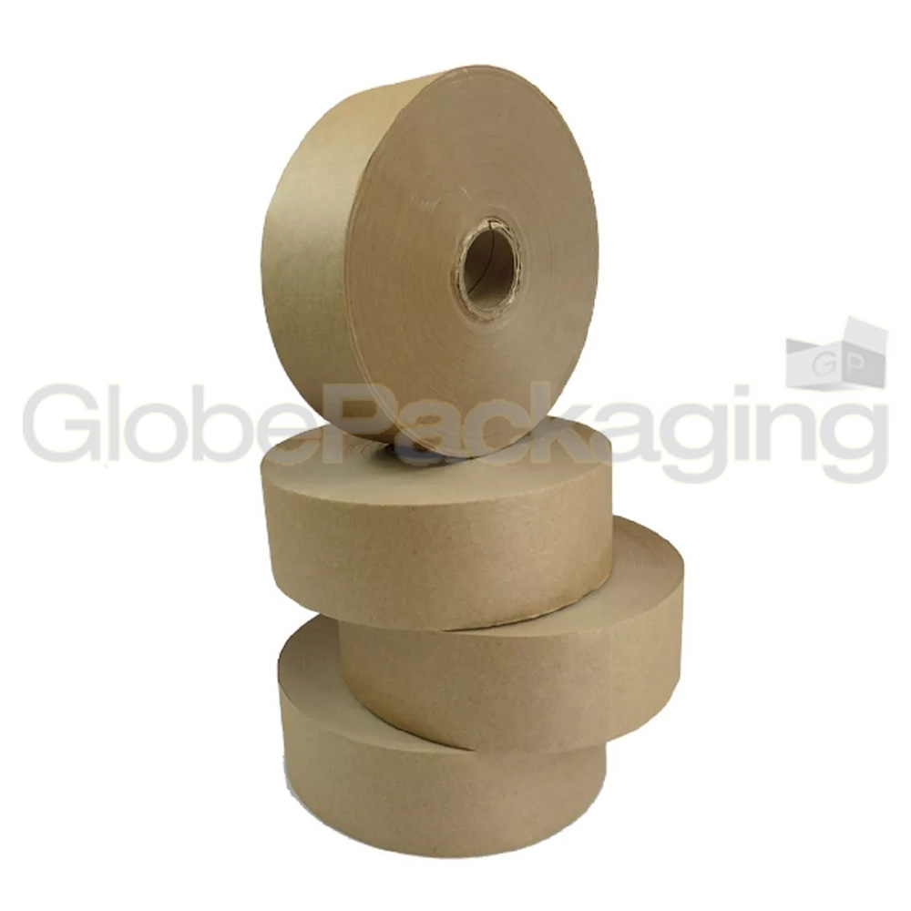 2 x ROLLS OF PLAIN STRONG GUMMED PAPER WATER ACTIVATED TAPE 48mm x 200M, 60GSM